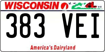 WI license plate 383VEI