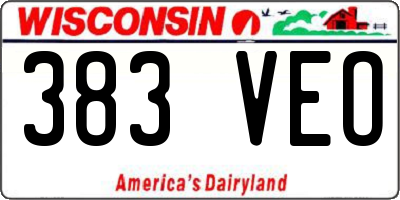 WI license plate 383VEO