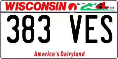 WI license plate 383VES