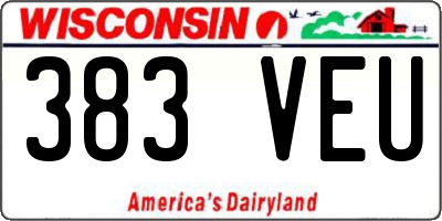 WI license plate 383VEU