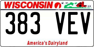 WI license plate 383VEV