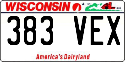 WI license plate 383VEX