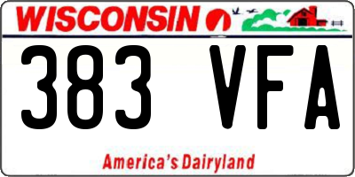 WI license plate 383VFA