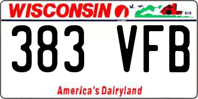 WI license plate 383VFB