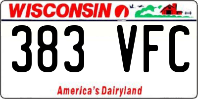 WI license plate 383VFC