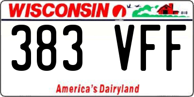 WI license plate 383VFF