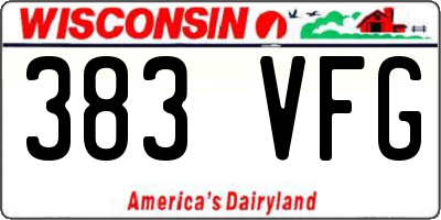 WI license plate 383VFG