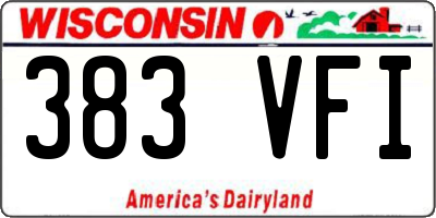 WI license plate 383VFI