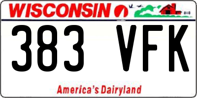 WI license plate 383VFK
