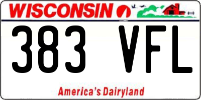 WI license plate 383VFL