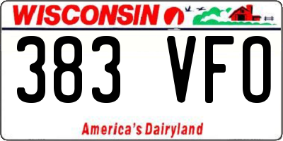 WI license plate 383VFO