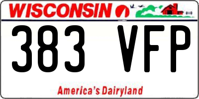 WI license plate 383VFP