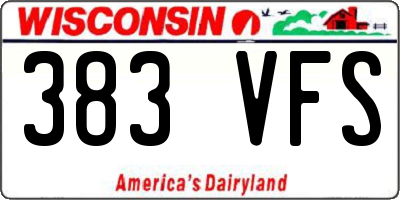 WI license plate 383VFS