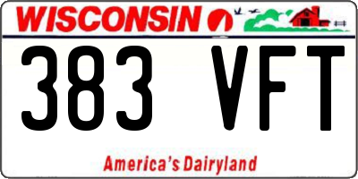 WI license plate 383VFT