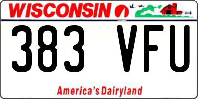 WI license plate 383VFU