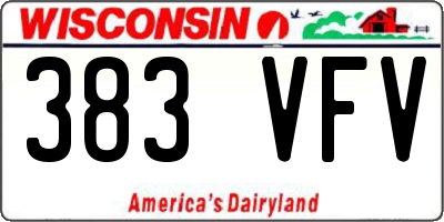 WI license plate 383VFV