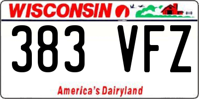 WI license plate 383VFZ