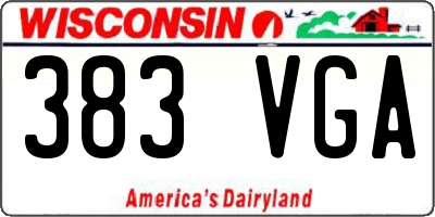 WI license plate 383VGA