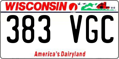 WI license plate 383VGC