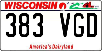 WI license plate 383VGD