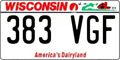 WI license plate 383VGF