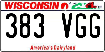 WI license plate 383VGG