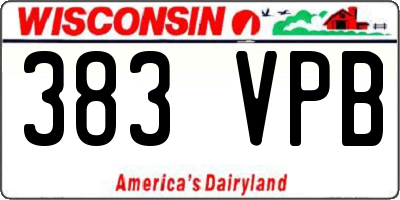 WI license plate 383VPB