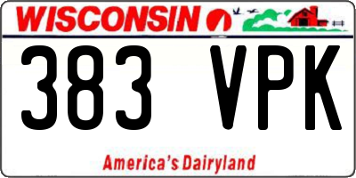 WI license plate 383VPK