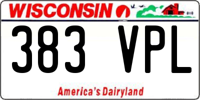WI license plate 383VPL