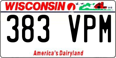 WI license plate 383VPM