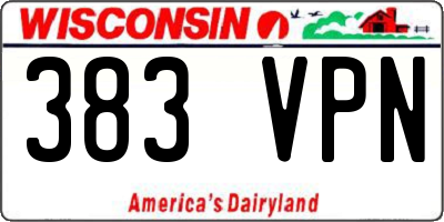 WI license plate 383VPN
