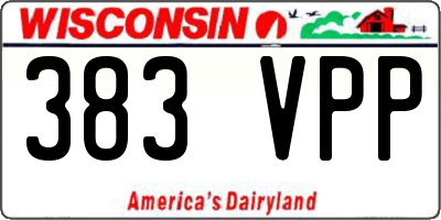 WI license plate 383VPP