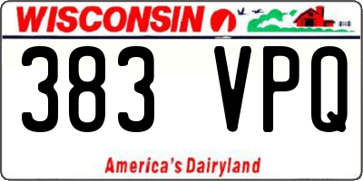 WI license plate 383VPQ