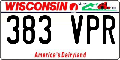 WI license plate 383VPR