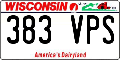 WI license plate 383VPS
