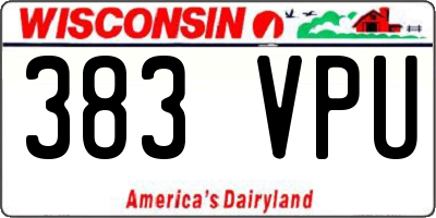WI license plate 383VPU