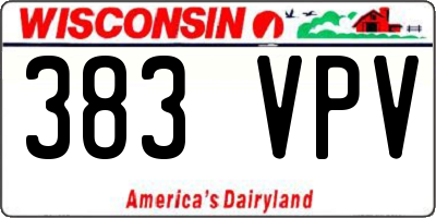 WI license plate 383VPV