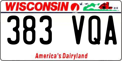WI license plate 383VQA
