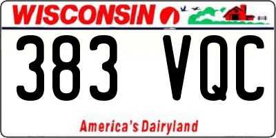 WI license plate 383VQC