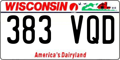 WI license plate 383VQD
