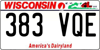 WI license plate 383VQE