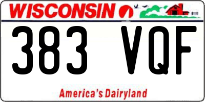 WI license plate 383VQF