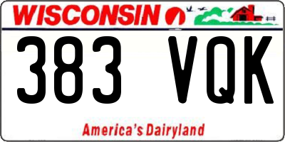WI license plate 383VQK