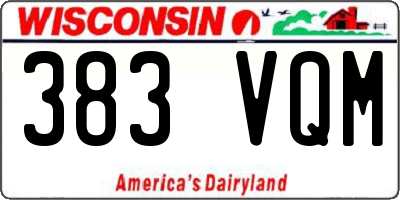 WI license plate 383VQM