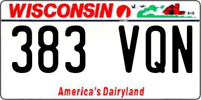 WI license plate 383VQN
