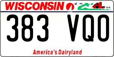 WI license plate 383VQO