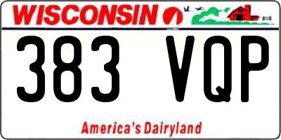 WI license plate 383VQP
