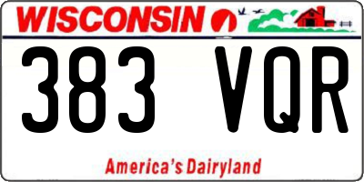 WI license plate 383VQR