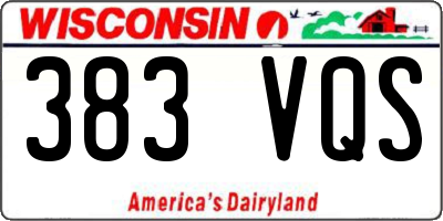 WI license plate 383VQS