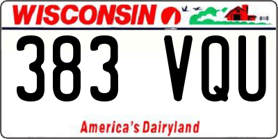 WI license plate 383VQU